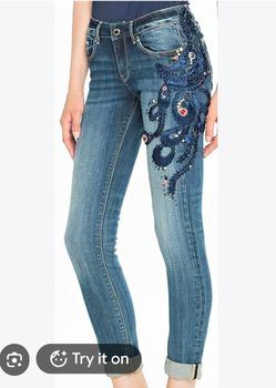 Fracomina Jeans Stones Embroidered Embellish Stones 31
