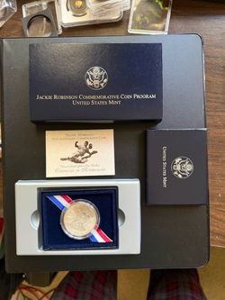 1997 Jackie Robinson Commemorative Silver Dollar BU in OGP