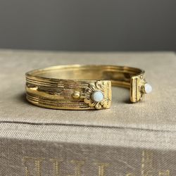 Brass & Moonstone Cuff Bracelet ( firm on price )