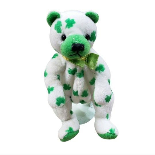 2001 Ty Beanie Clover 8" Green White