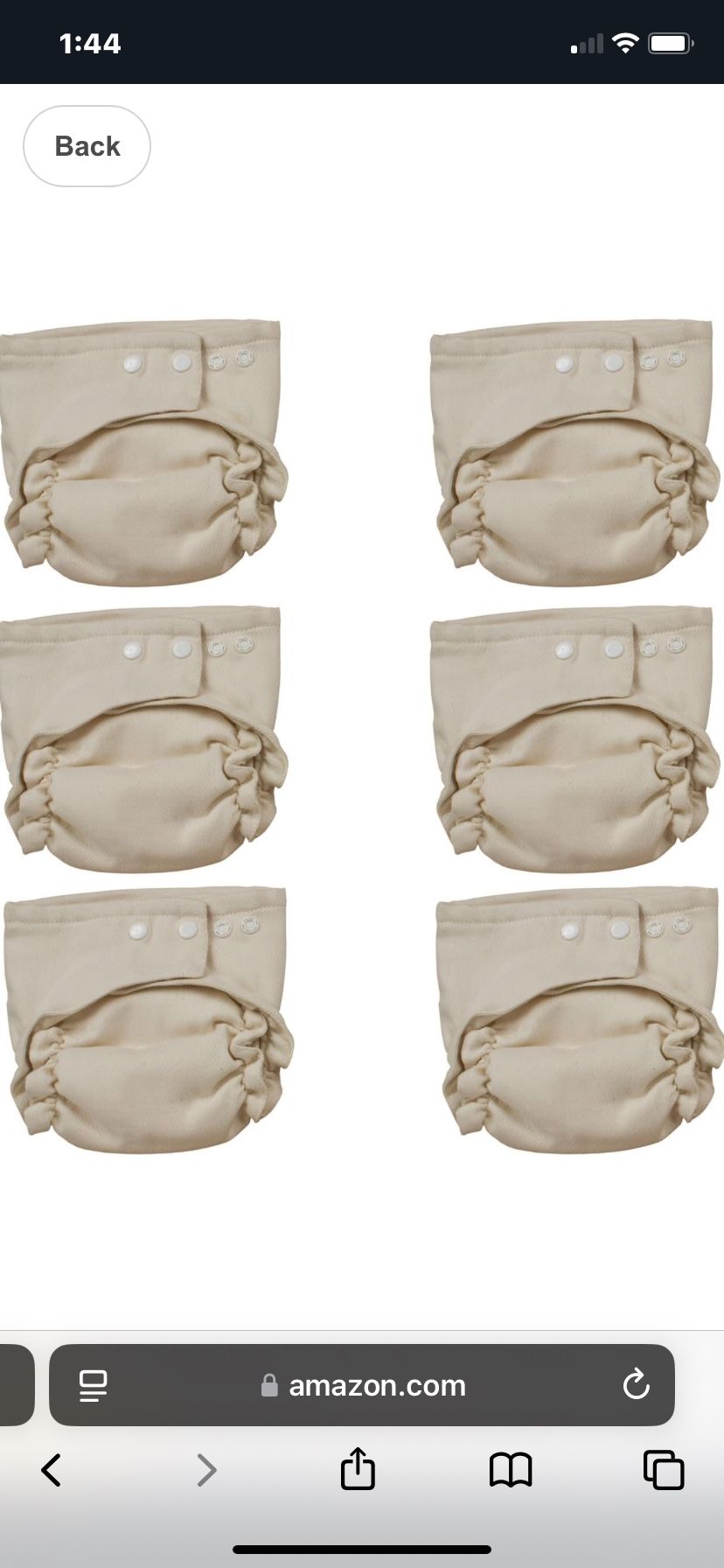 Osocozy Two Sized Fitted Cloth Diaper - 6 Count,100% cotton,Size 1 Fits 7-18 lbs