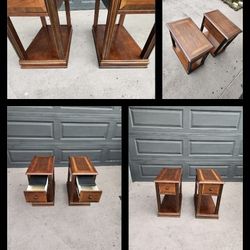 Set of 2 Solid Wood End Tables 22"L X 13"T X 23"T read description for details Both For $195