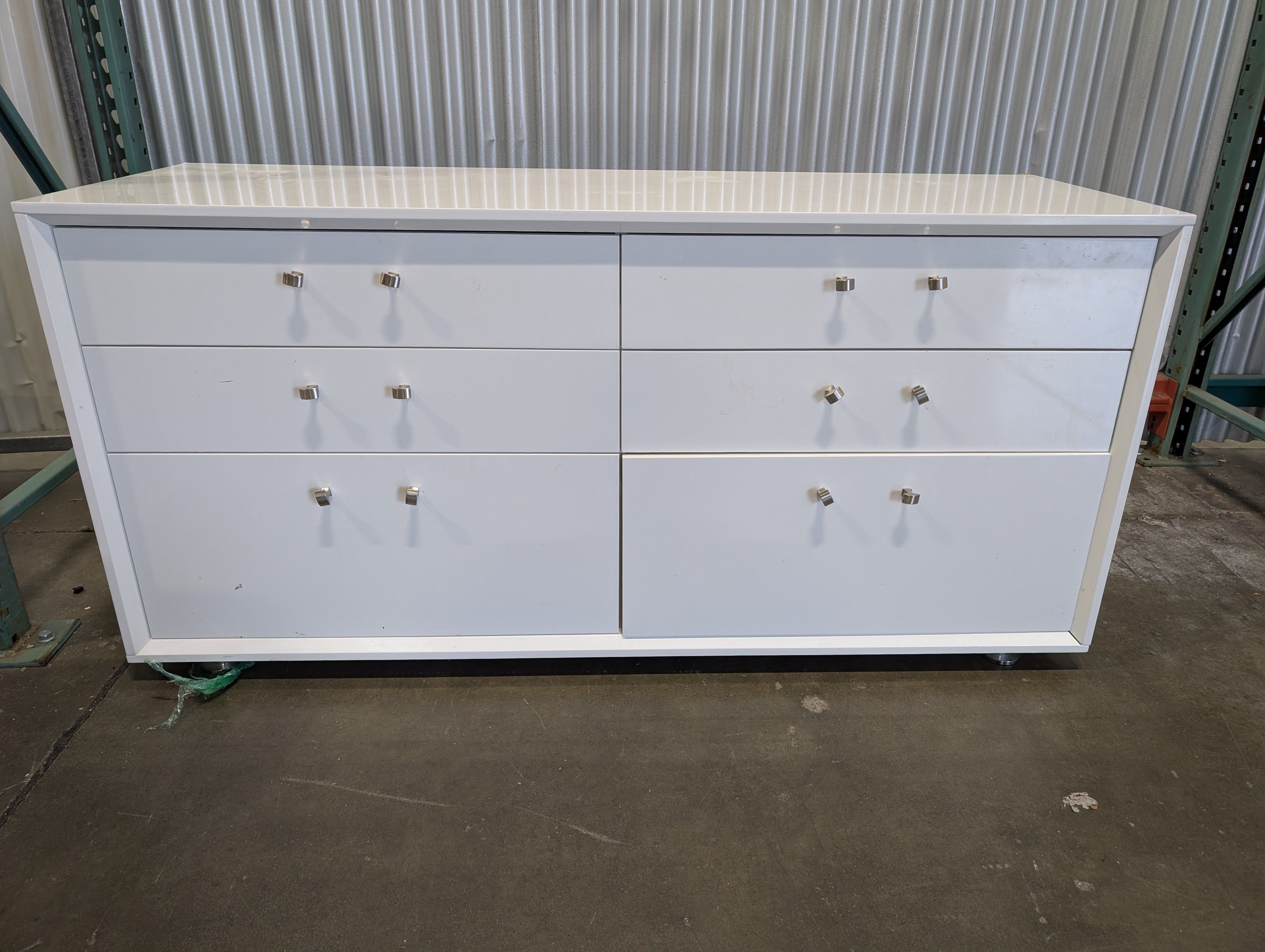 White Rectangular Double Dresser