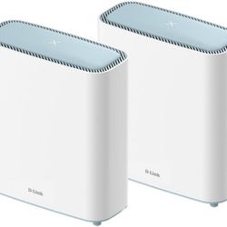 D-Link Eagle Pro AI AX3200 Mesh WiFi 6 System- 2 Pack- 8-Streams, 802.11ax Router, Dual Band, OFDMA, MU-MIMO, Voice Control with Google Assistant and 