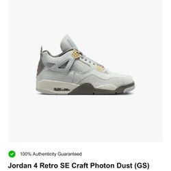 Jordan 4 Retro SE Craft Photon Dust (GS) 3.5