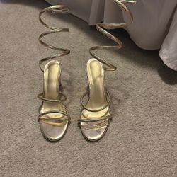 gold strapped heels from windsor 