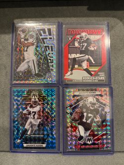 Davante Adams 2023 Panini Mosaic Prizm 4 Card Lot National Pride Raiders
