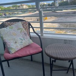 Two Out Door Chairs And Small Table 