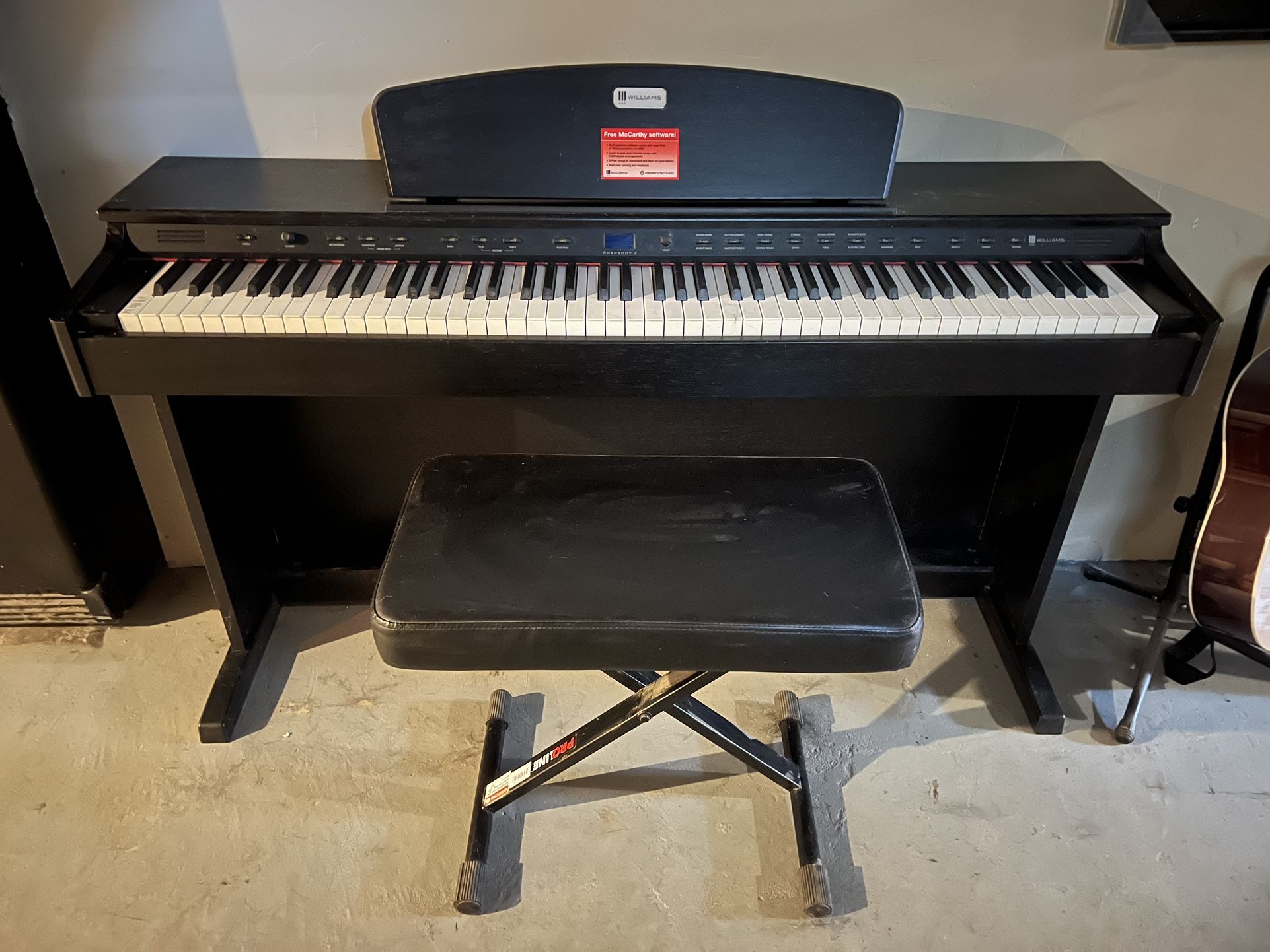 Williams Rhapsody 2 Digital Piano And ProLine Piano Bench
