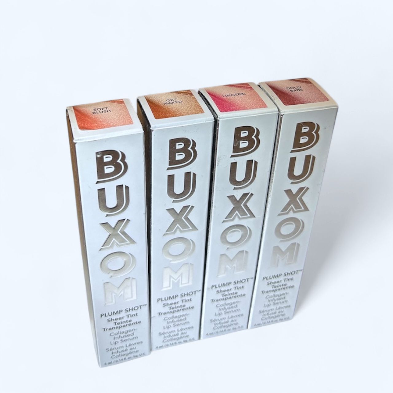BUXOM Plump Shot Sheer Tint Collagen-infused Lip Serum- Lot (4 Pieces)