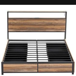 Brand new full-size bed frame with drawers on each side