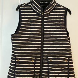 British Khaki Navy and White Quilted Vest Size xl