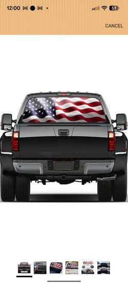 Truck Decals - American Flag, 65x20in, Gift for Men, Dad, Grampa, Boyfriend