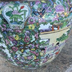Antique Japanese Hand Painted Ceramic Pot