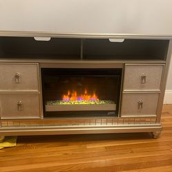 Twin Star International Electric Fireplace TV Stand