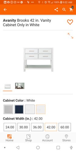 White 42 inch bathroom vanity (Brand new) still in the box