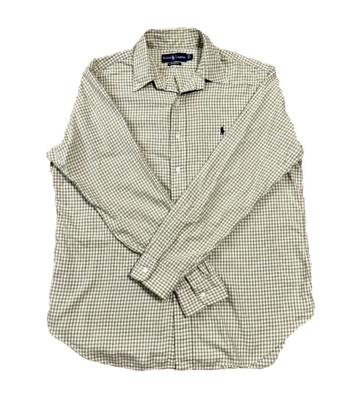 Ralph Lauren Classic Fit Button Down Polo Shirt Size L Men’s Soft Cotton Green