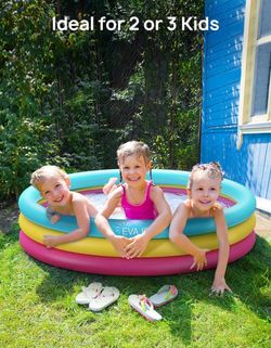 Evajoy 58'' x 13'' Inflatable Kiddie Pool for Kids, Large Dog Pool, Family Backyard and Garden Center