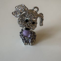 Adorable Rhinestone Dog Charm