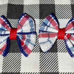 Pig Tails Hair Bow Clips