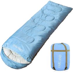 Camping Sleeping Bag- 4 Seasons for Adults, Light, Warm, Extra-Large with Compression Sack- Great for Hiking, Backpacking & Outdoor Adventures in Cold