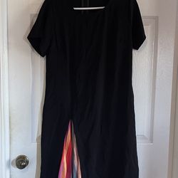 Black/colorful Dress Size XL (has no stretch)