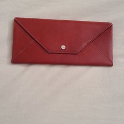 Abas Red Leather Clutch Wallet 