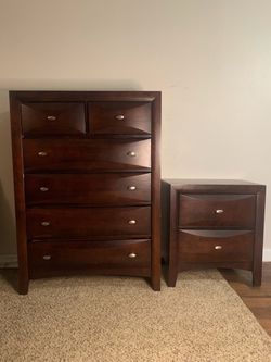 Solid wood dresser and night stand pair