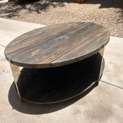 Hardwood Metal Cocktail Table