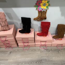 Girls Fringe Boots