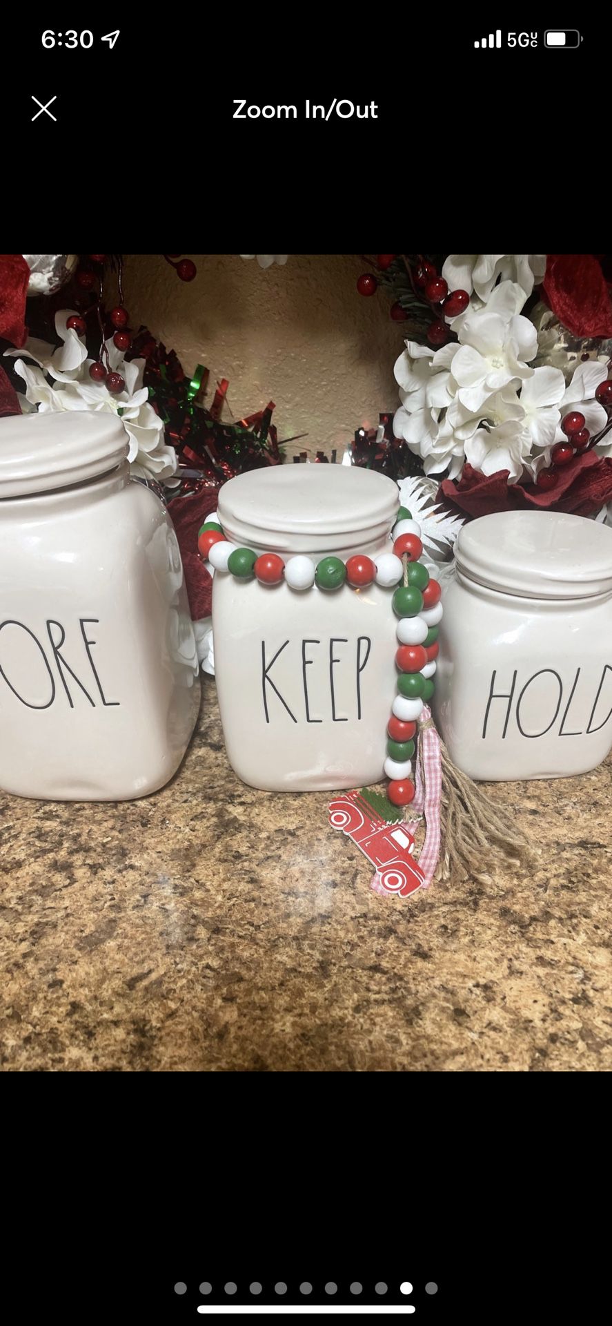 Rae Dunn three piece jar canister set Keep Hold Store Christmas decorations