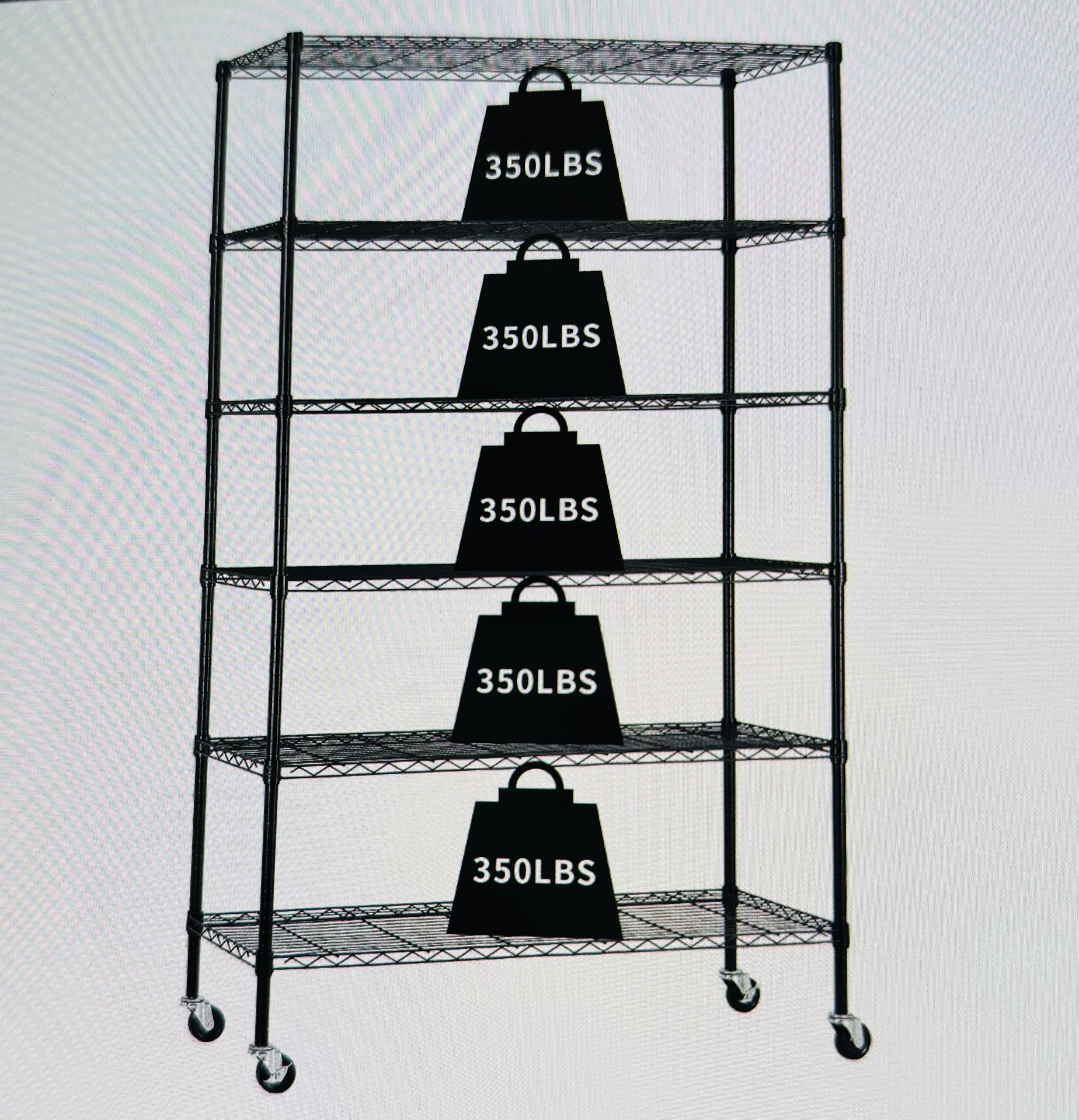 HEAVY DUTY! Garage Storage 6 Tier Shelf 82x48x18 Kitchen Shelves