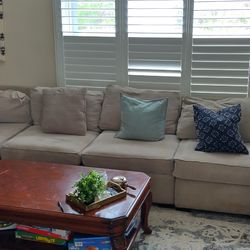 Oversized Beige Sectional Couch
