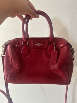 Red Vintage Coach Leather Crossbody Purse