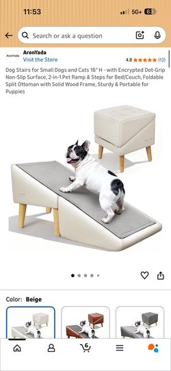 NEW IN BOX Dog Stairs for Small Dogs and Cats 16" H - with Encrypted Dot-Grip Non-Slip Surface, 2-in-1 Pet Ramp & Steps for Bed/Couch, Foldable Split