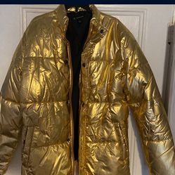Mens Jacket, Gold, Size Small From INC