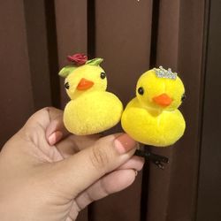 Two little chicks  girl hair clips