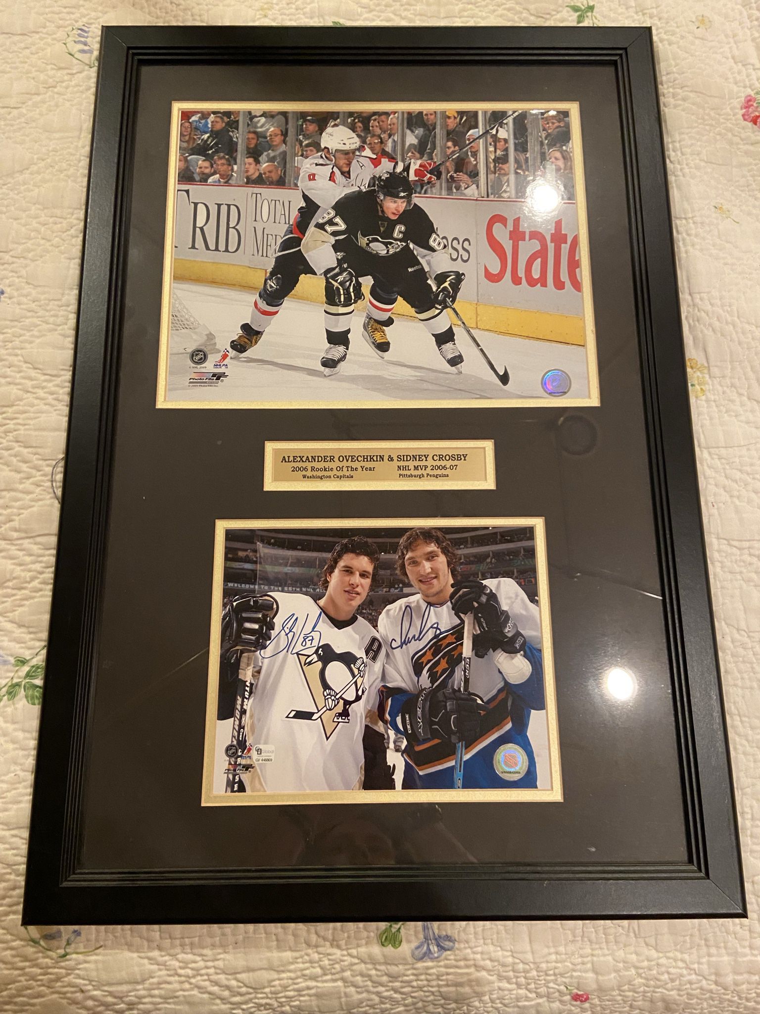 Sidney Crosby & Alex Ovechkin Autographed Game Photograph Rookie & MVP OF THE YEAR Authenticated