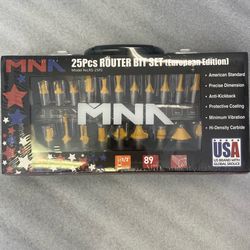 25 Pieces 1/2” Router Bit Set with Aluminum Case