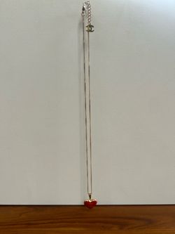 Gold necklace - Red heart pendant