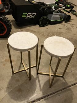 Marble Top and Gold Accent Table