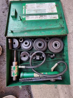 Greenlee hydraulic knock out hole punch set