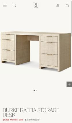 Restoration Hardware Burke Raffia Desk