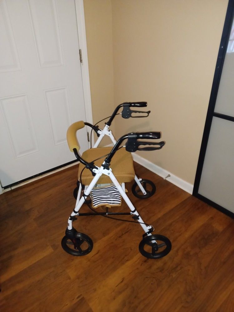 Medline Steel Foldable Rollator With microban