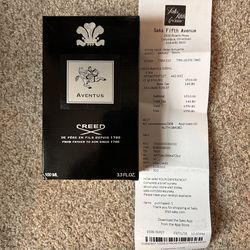 Authentic Creed Aventus 100ml (3.3oz) EDP — Includes Original Store Receipt