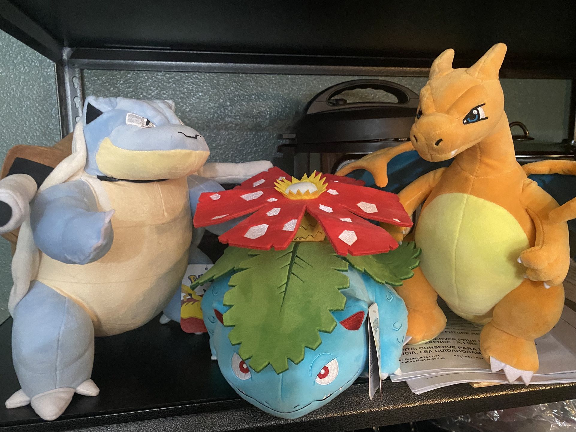 Pokemon Charizard, Blastoise, and Venusaur Plush 12 inch Soft