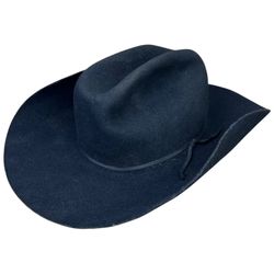 Vintage Always On Top Black 100% Wool Western Cowboy Hat size 6 5/8