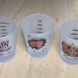 Frosted Drink Recipe Shot Glasses (lot of 3)