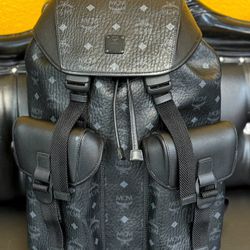 MCM Large Black BRANDENBURG BACKPACK IN VISETOS & Nappa Leather