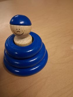 Wooden Stacking Ring Toy with Figure